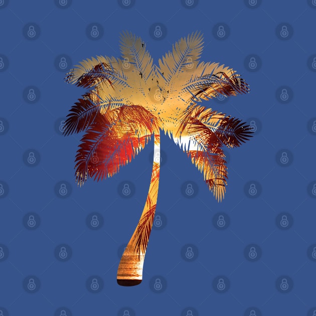 Sunset palm tree by LookFrog