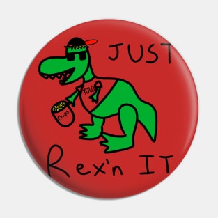 Cool Skater T-rex Pin