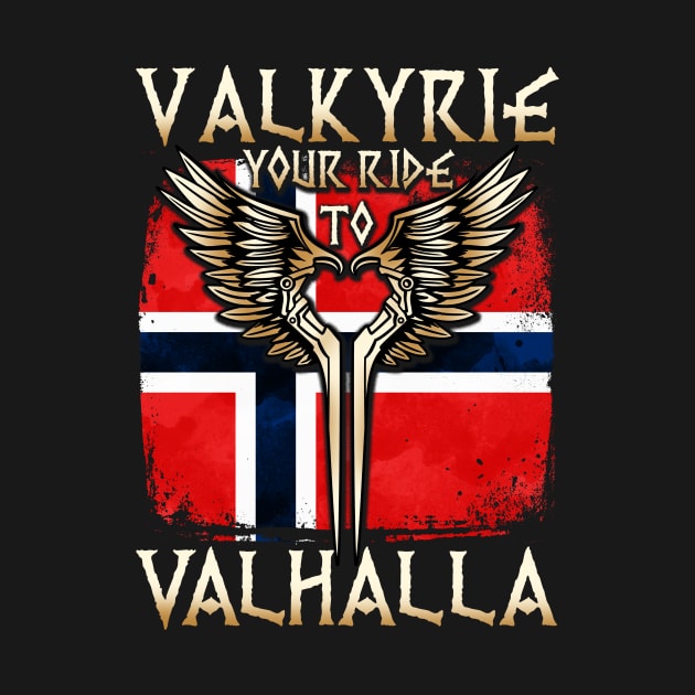 Valkyrie your ride to Valhalla Norway T-Shirt by biNutz