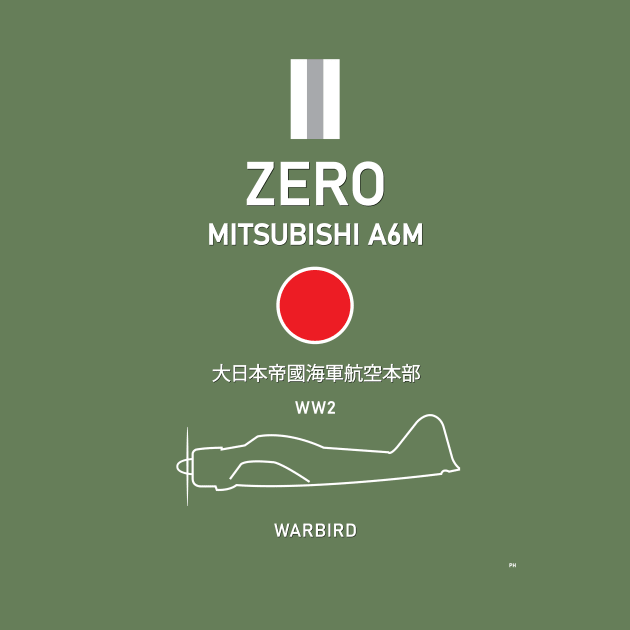 Mitsubishi A6M Zero WW2 Warbird Japan by PB Mary