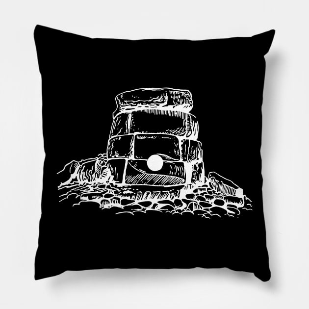Vintage rock for women hand drawn old rocks for men Pillow by Nassif