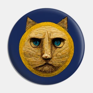 Van Gogh Cat Pin