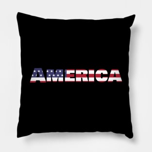America flag text logo Pillow