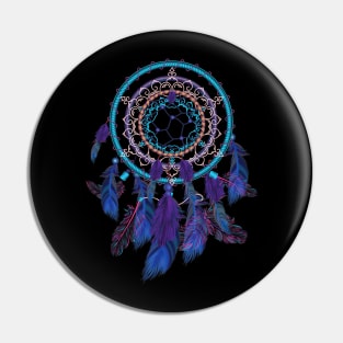 Colorful Dreamcatcher Feather Tribals Native American Indian Pin