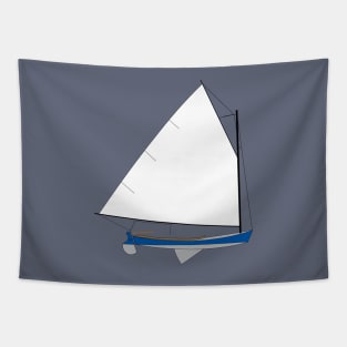 Cotuit Skiff Sailboat - Dark Blue Tapestry