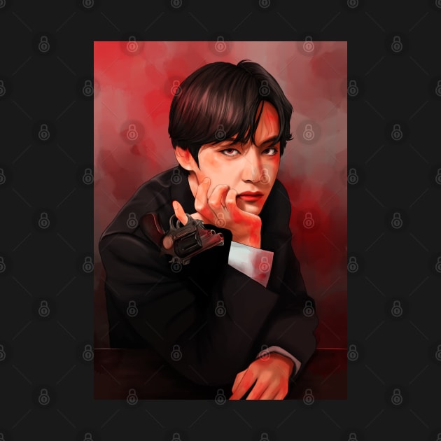 kim taehyung in red by moritajung