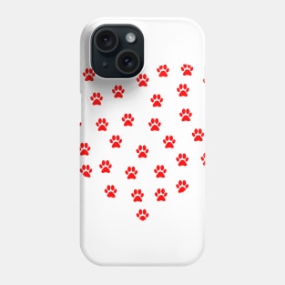 Dog paw heart Phone Case