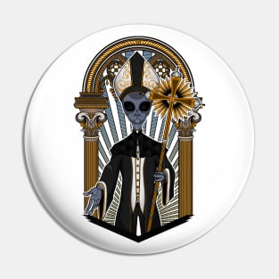 The alien Pope - Color version Pin