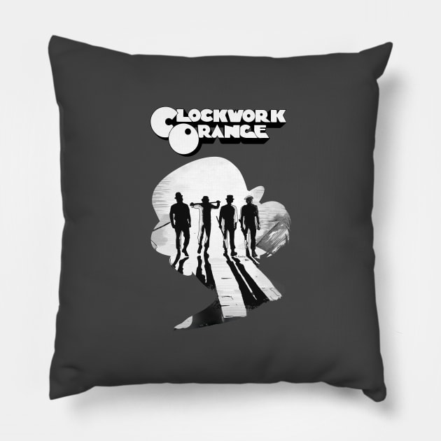 Clockwork Orange Alex Silhouette Pillow by burrotees