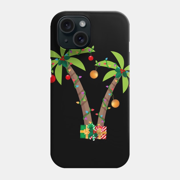 Decorated Christmas Palm Tree Tropical Phone Case by Skylane