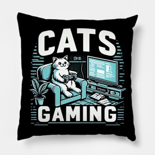 Cats And Gaming For The Cat Lover Gamer Video Game Player Pillow