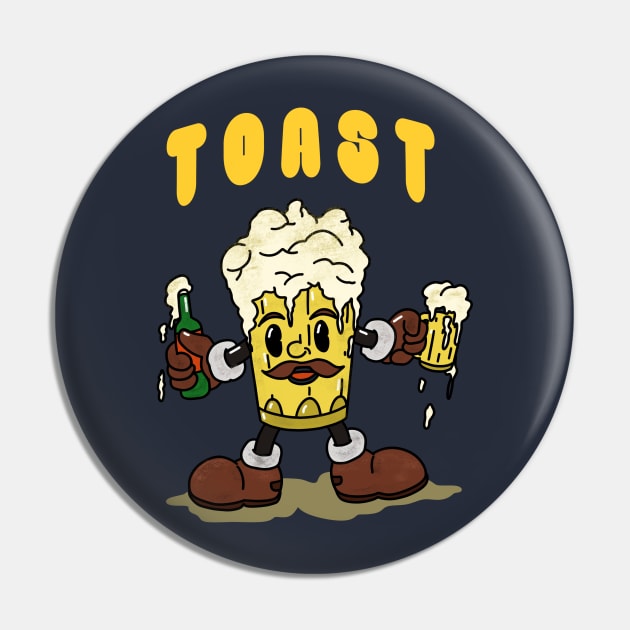 Beer Toast Mascot Pin by RiyanRizqi