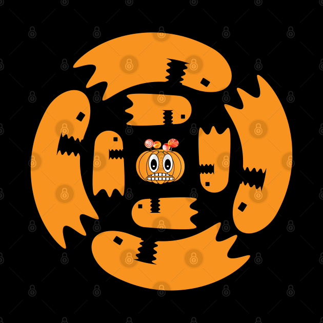 Halloween Orange Pumpkin with Sweets Feel Dizzy by K0tK0tu