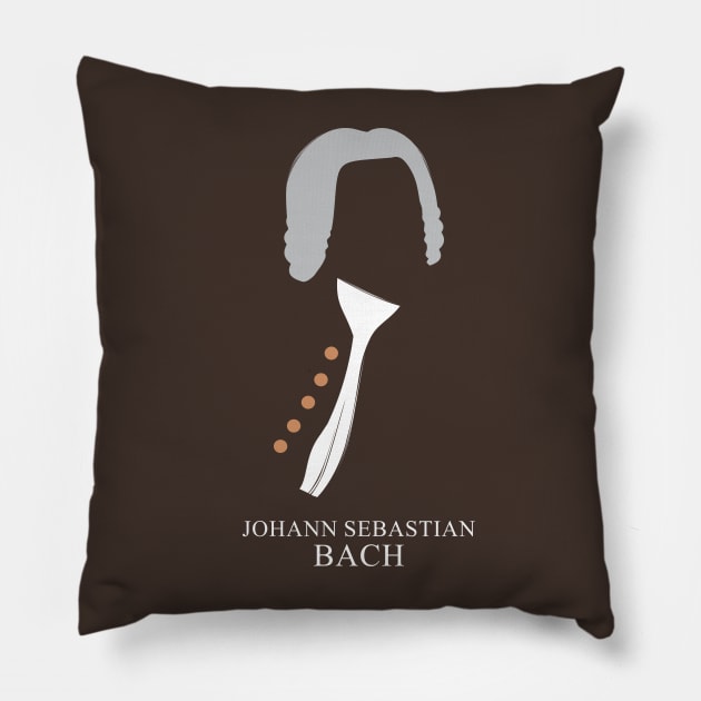 Johann Sebastian Bach - Minimalist Portrait Pillow by Wahyu Aji Sadewa