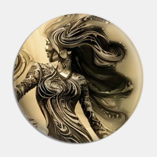 Graceful woman silhouette Pin