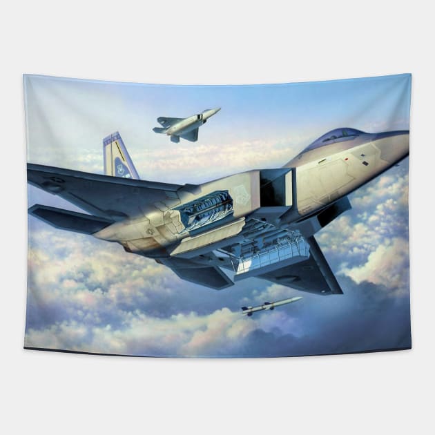 F22 Raptor Tapestry by Aircraft.Lover