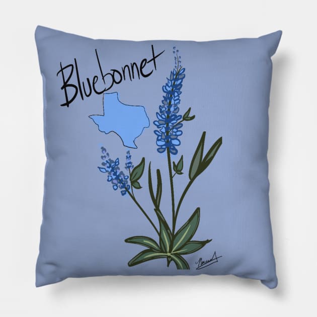 Bluebonnet Pillow by JustNadia