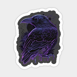 Raven Graphic Goth Black Crow Magnet