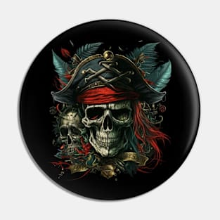 Pirate Captain Skull Pin