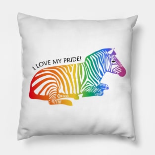 I love my pride - zebra Pillow