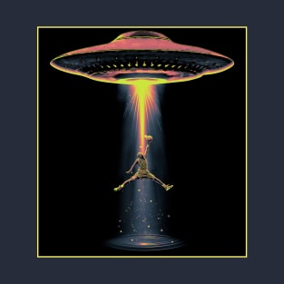 Alien Abduction Basketball T-Shirt