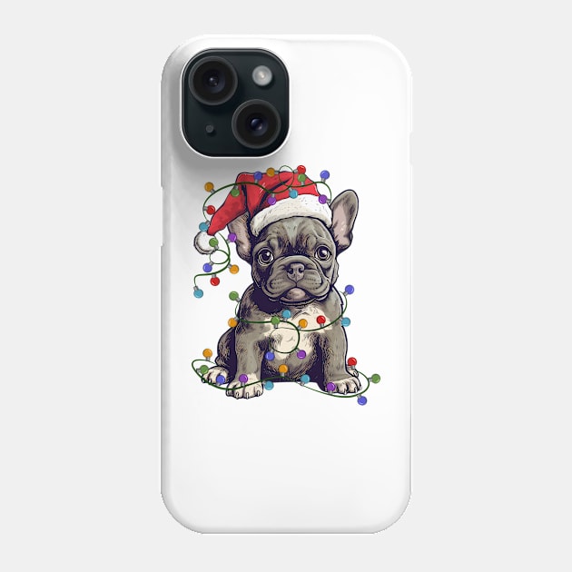 Christmas Puppy Phone Case by Chromatic Fusion Studio