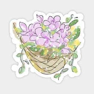 Hanging Flower Basket Magnet