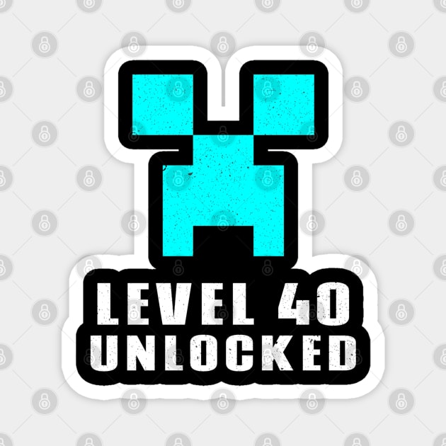 Level 40 Unlocked Magnet by Pixel Threads 