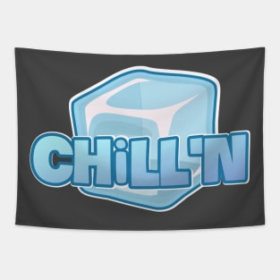 Chill'N - ice cube graphic design Tapestry