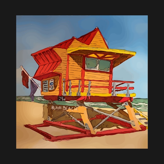 Cute Lifeguard tower in South Beach Miami Florida by WelshDesigns