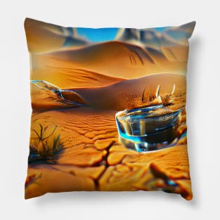 Water in desert Art Pillow