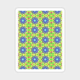 Neon Floral Pattern Magnet