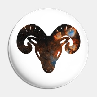 Aries Goat Head Cosmic Galaxy Pin