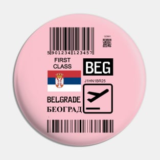 Belgrade Serbia travel ticket Pin