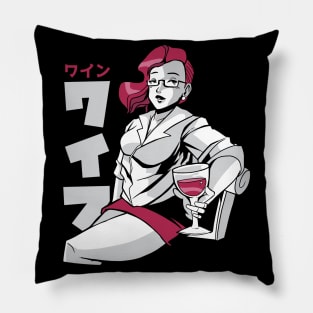 Japanese girl with wine Pillow