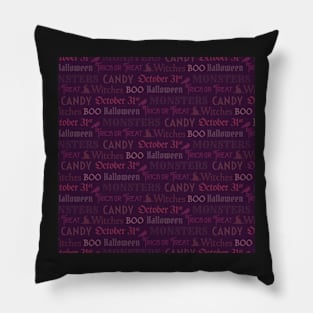 Purple Halloween Words Pillow