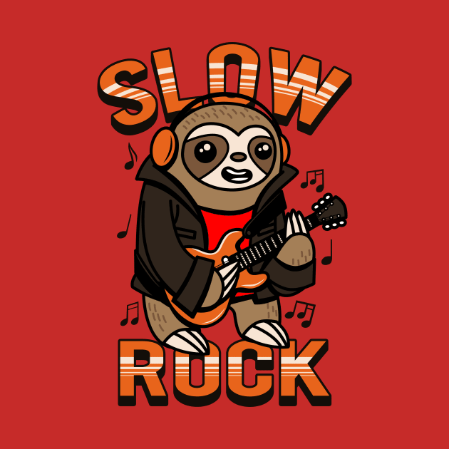 Cute Kawaii Slow Rock Guitar Playing Sloth Gift For Sloth Lovers by Originals By Boggs