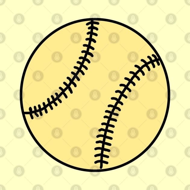 Light Yellow Baseball Ball - Doodle by SpHu24