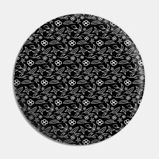 black and white plants pattern Pin