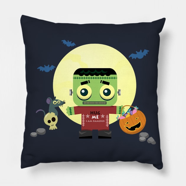 Frankie Halloween Pillow by AnishaCreations