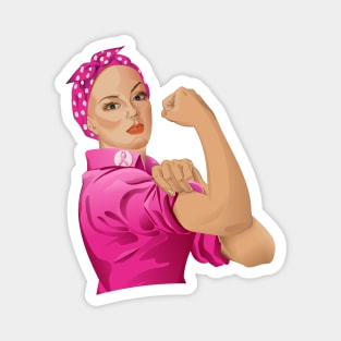Rosie the Riveter Breast Cancer Awareness Magnet