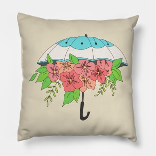 Umbrella of Flowers Pillow