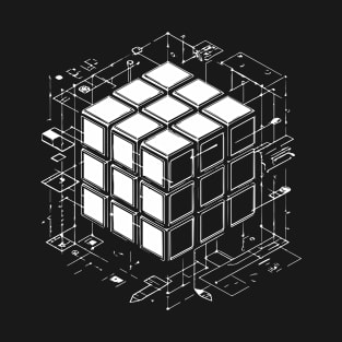 geometric wireframes cube design T-Shirt