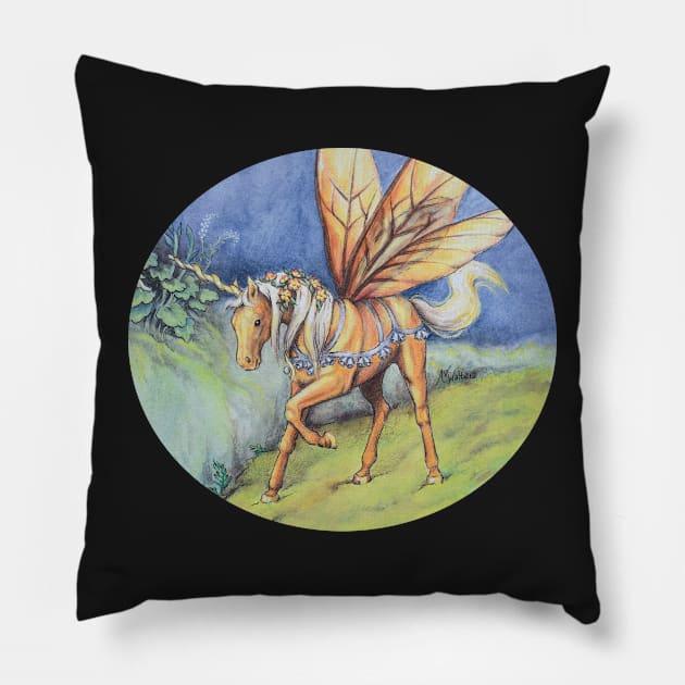 Winged Palomino Unicorn Pillow by AnimalWhimsy