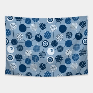 Fun Blue Polka Dots Tapestry