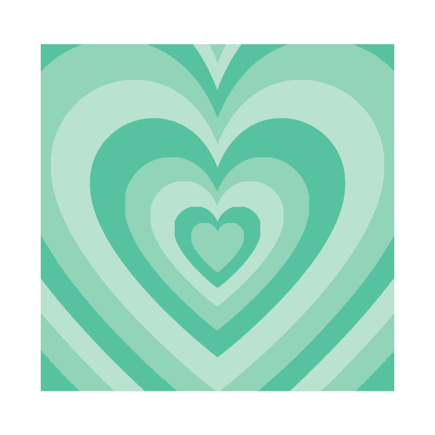 mint retro heart by queenofhearts