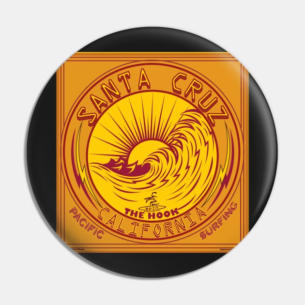 Santa Cruz California Surfing Pin by Larry Butterworth