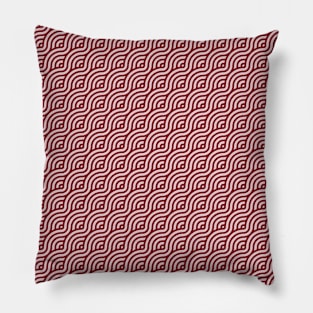 Japanese pattern red waves Pillow