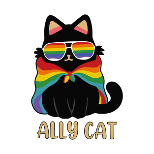 Ally Cat Cat Proud LGBTQ Gay Pride Month T-Shirt