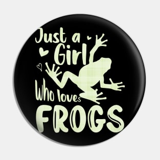 Just A Girl Who Loves Frogs Green Tartan Pin